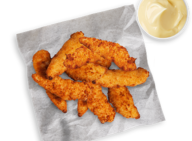 crumbed chicken strips